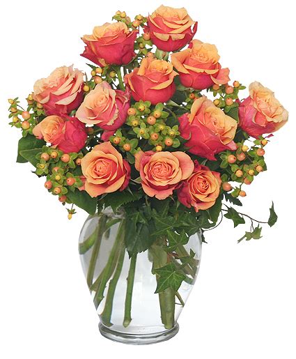 Coral Sunset Bouquet of Roses | | Flower Shop Network