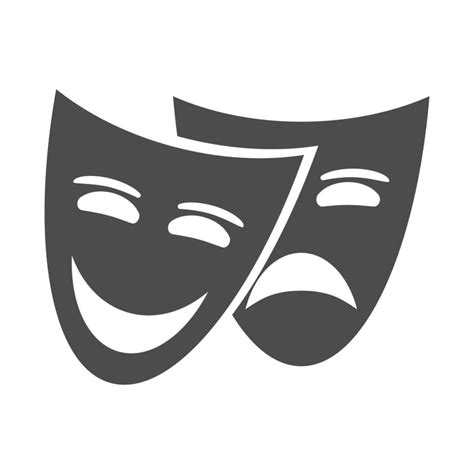 Theater masks isolated on white background. Theater logo, icon. Vector illustration for your ...