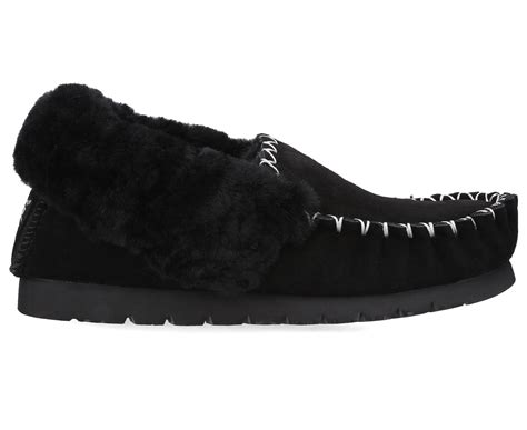 Australian Shepherd Ugg Unisex Popo Sheepskin Moccasin Slippers - Black ...