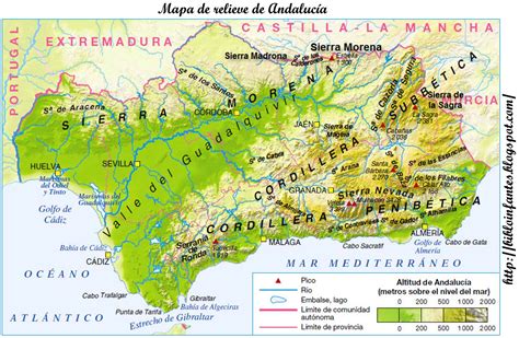 COLEQUINTO: Mpa de relieve de Andalucía