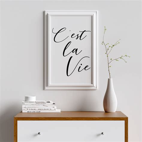 C'est La Vie French Quote Printable Poster, Typography Wall Art, Minimalist Wall Art, French ...