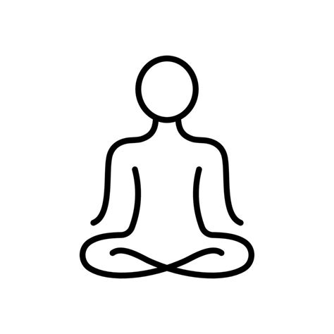 Yoga Position Line Icon. Meditate Relax Linear Pictogram. Spiritual Chakra Zen Outline Icon ...