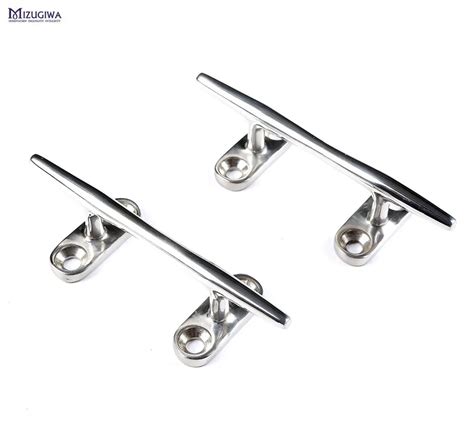 Mizugiwa 2pcs 5 inch Marine Grade Stainless Steel Open Base Cleats Boat ...