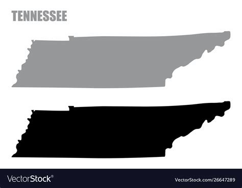 Tennessee state silhouette maps Royalty Free Vector Image