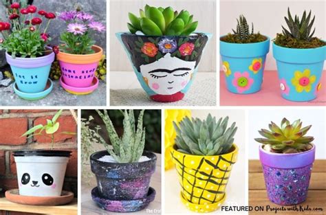 15+ Awesome Flower Pot Painting Ideas Kids can Make - Projects with Kids