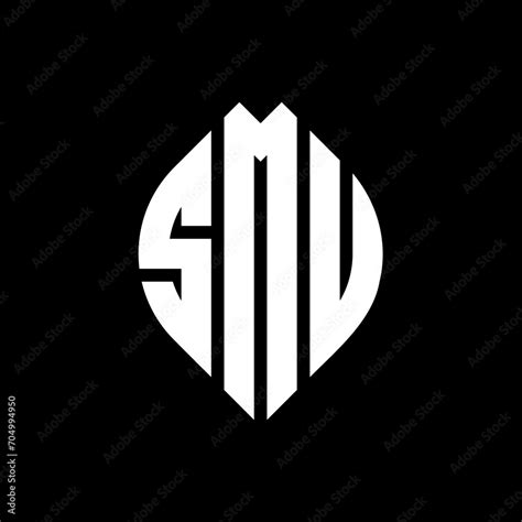 SMU circle letter logo design with circle and ellipse shape. SMU ellipse letters with ...