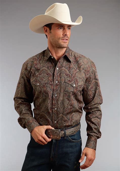 Stetson Men's RUGGED TWILL CHECK WESTERN SNAP SHIRT