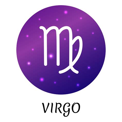 Zodiac sign Virgo isolated. Vector icon. Zodiac symbol with starry ...