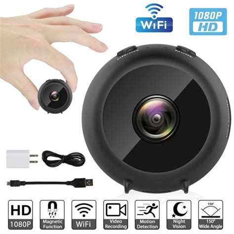 Mini Camera Cam WiFi Wireless Video Camera, Portable HD 1080P Security Camera Night Vision ...