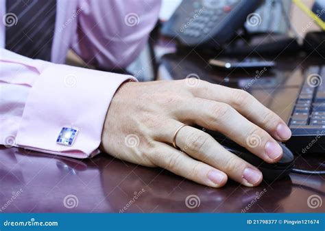 Hand on the table stock image. Image of mouse, button - 21798377