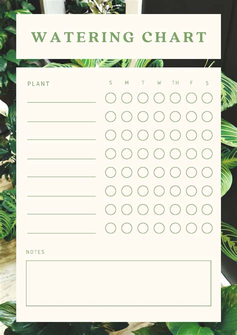 Plant Watering Calendar Printable - Printable Word Searches