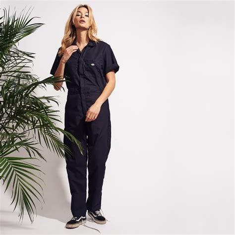 Dickies Short Sleeve Coverall - Black | Rompers women outfit, Coveralls women, Dickies coveralls