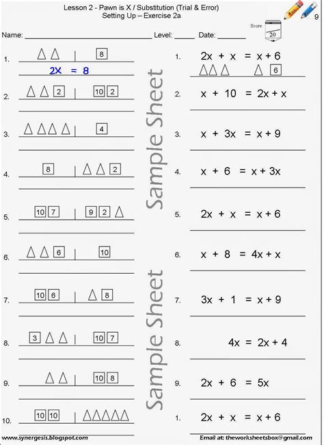 The Worksheets Box: Algebra