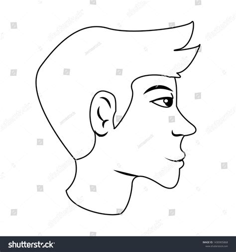 Man Face Cartoon Sideview Isolated Cartoon Stock Vector (Royalty Free ...