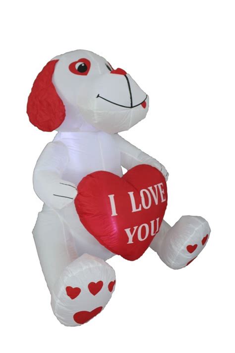 Valentine's Day Inflatable Puppy with Heart Indoor Outdoor Yard Lawn Decoration - Hearts