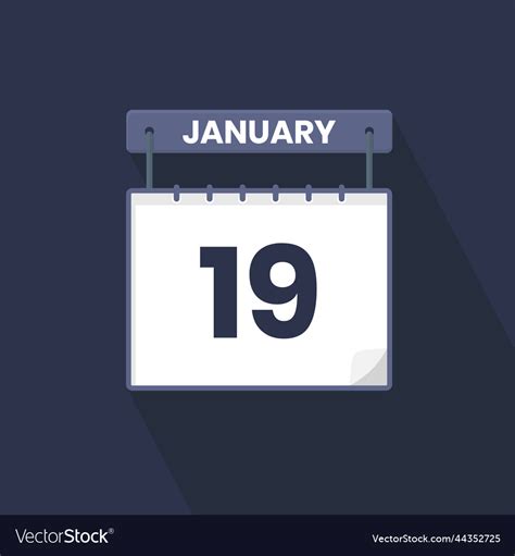 19th january calendar icon january 19 calendar Vector Image