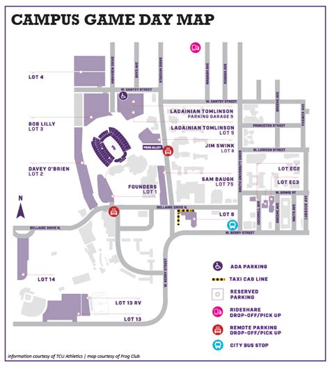 TCU Campus Map Printable