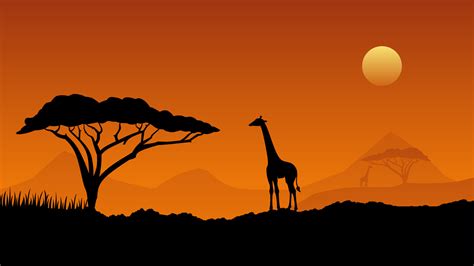 Wildlife landscape vector illustration. Wildlife africa savanna of ...