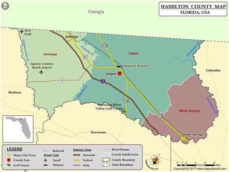 Hamilton County Map, Florida