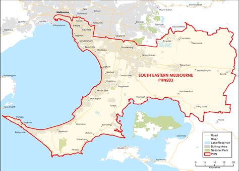 South Eastern Melbourne (Vic) Primary Health Network (PHN) map ...