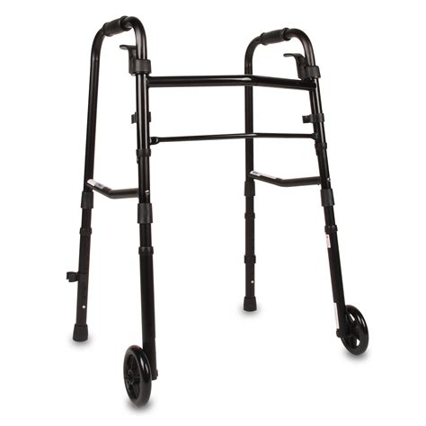 Equate Folding Walker with Wheels, Black - Walmart.com - Walmart.com