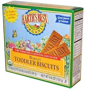 Amazon.com: Earth's Best Organic Teething Toddler Biscuits, Barley, 4.6-ounce Boxes (Pack of 3 ...