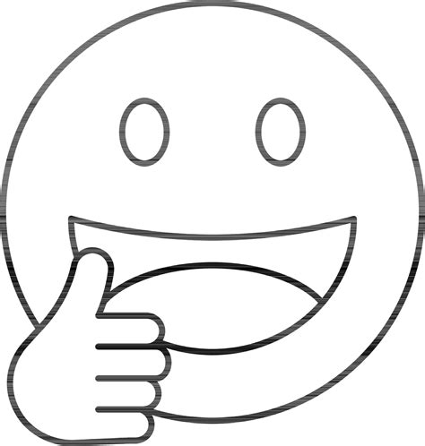 Stroke Style Smiley Emoji Showing Thumbs Up Icon. 24463560 Vector Art ...