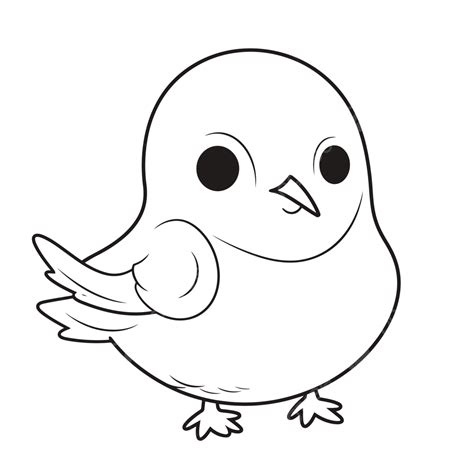 Baby Bird Cartoon Black And White