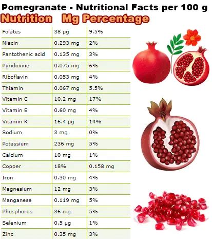 Pomegranate Nutrition Facts And Benefits - Nutrition Ftempo