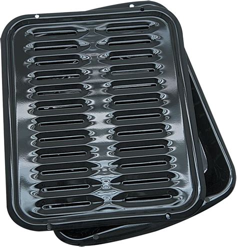 Amazon.com: Range Kleen Broiler Pans for Ovens - BP102X 2 Pc Black Porcelain Coated Steel Oven ...