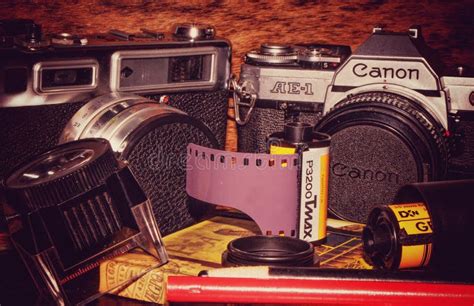 Vintage 35mm Film Camera and Film Editorial Stock Image - Image of tool, white: 115556714