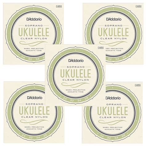 D'Addario Ukulele Strings 5-Pack Pro-Arte Soprano Clear Nylon | Reverb