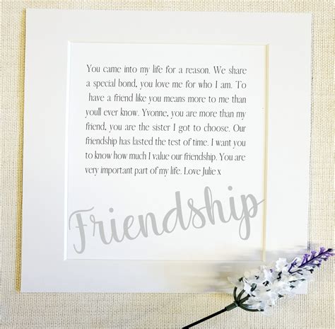 FRIENDSHIP Poem Personalised Mounted Card for Best Friend Gift for ...