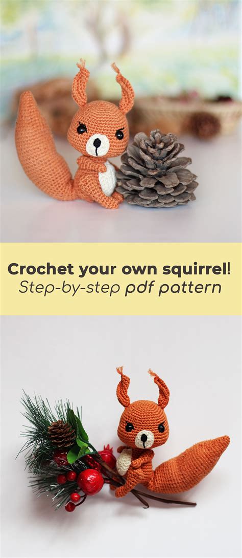 PATTERN crochet SQUIRREL pdf tutorial how crochet squirrel | Etsy in ...