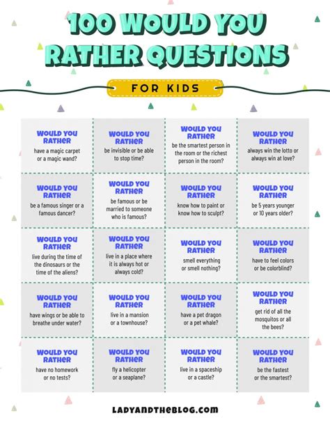 Would You Rather Questions For Second Graders