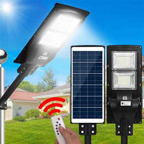 LED Solar Street Flood Light Motion Sensor Remote Outdoor Garden Lamp ...