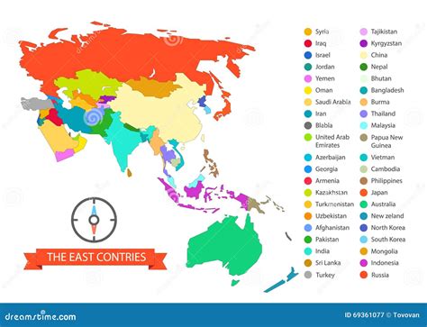 World Map Infographic Template. the East Countries Stock Vector - Illustration of island ...