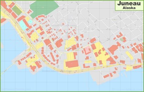 Juneau downtown map - Ontheworldmap.com