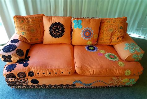 Indian kantha vintage sofa handmade patchwork floor sofa bohemian 2 ...