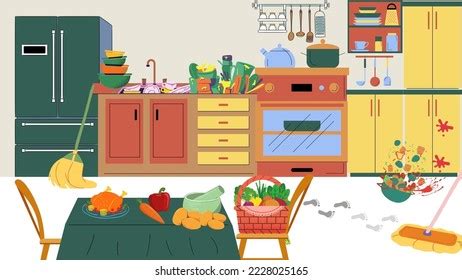 Messy Kitchen Clipart Borders