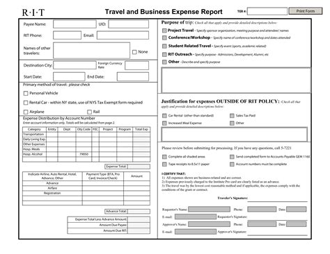 免费 Business Travel Expense Report | 样本文件在 allbusinesstemplates.com