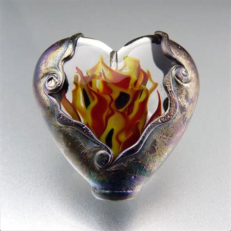 HEART'S ON FIRE - Lampwork Heart Pendant Bead | Stephanie Gough | Flickr