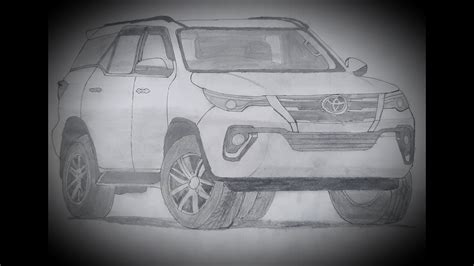 Toyota Fortuner Pencil Sketch - YouTube