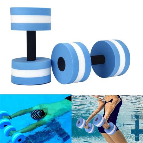 Swimming Accessories Water Aerobics Dumbbell EVA Aquatic Barbell Fitness Pool Swim Floating ...