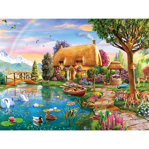 Lakeside Cottage 300 Large Piece Jigsaw Puzzle | Bits and Pieces