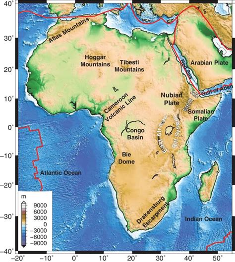 map of africa showing major physical features - Google Search | Africa map, Africa, Indian ocean