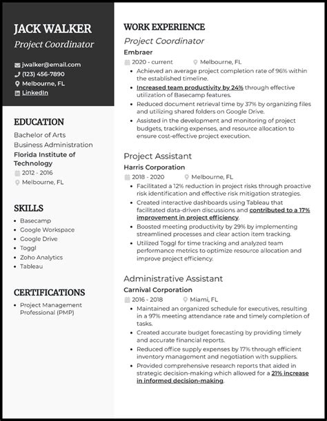 8 Project Coordinator Resume Examples Made for 2024