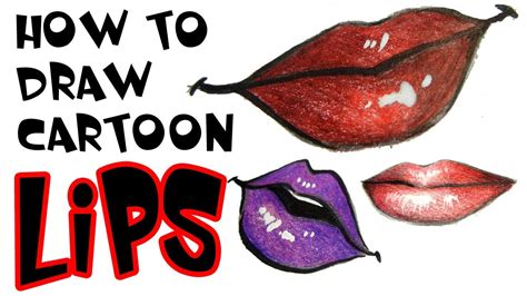 How to draw cartoon lips - YouTube