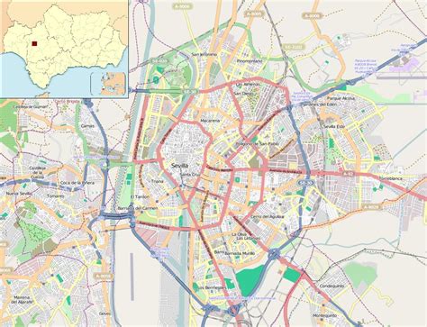 Mapa de Sevilha, espanha bairros - Mapa de Sevilha, espanha bairros (Andaluzia - Espanha)