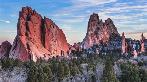 Rock formations surrounded by trees during daytime, mountains, forest ...